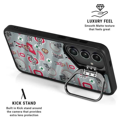 Ohio State University Pattern Galaxy S24 FE Kickstand Case